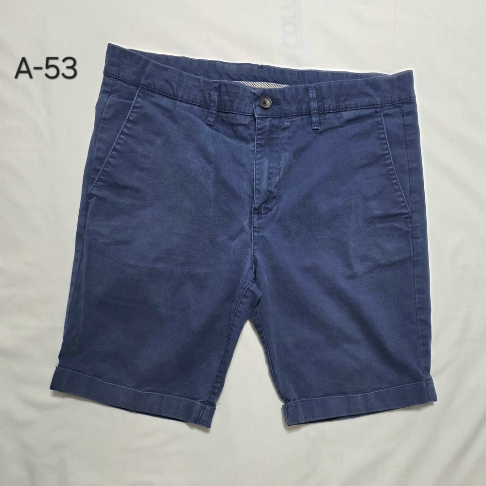 Zara Men's Navy Flat Front Shorts